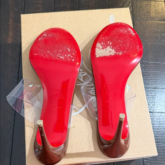 Christian Louboutin Brown Heels with Clear Straps - Picture 6 of 9